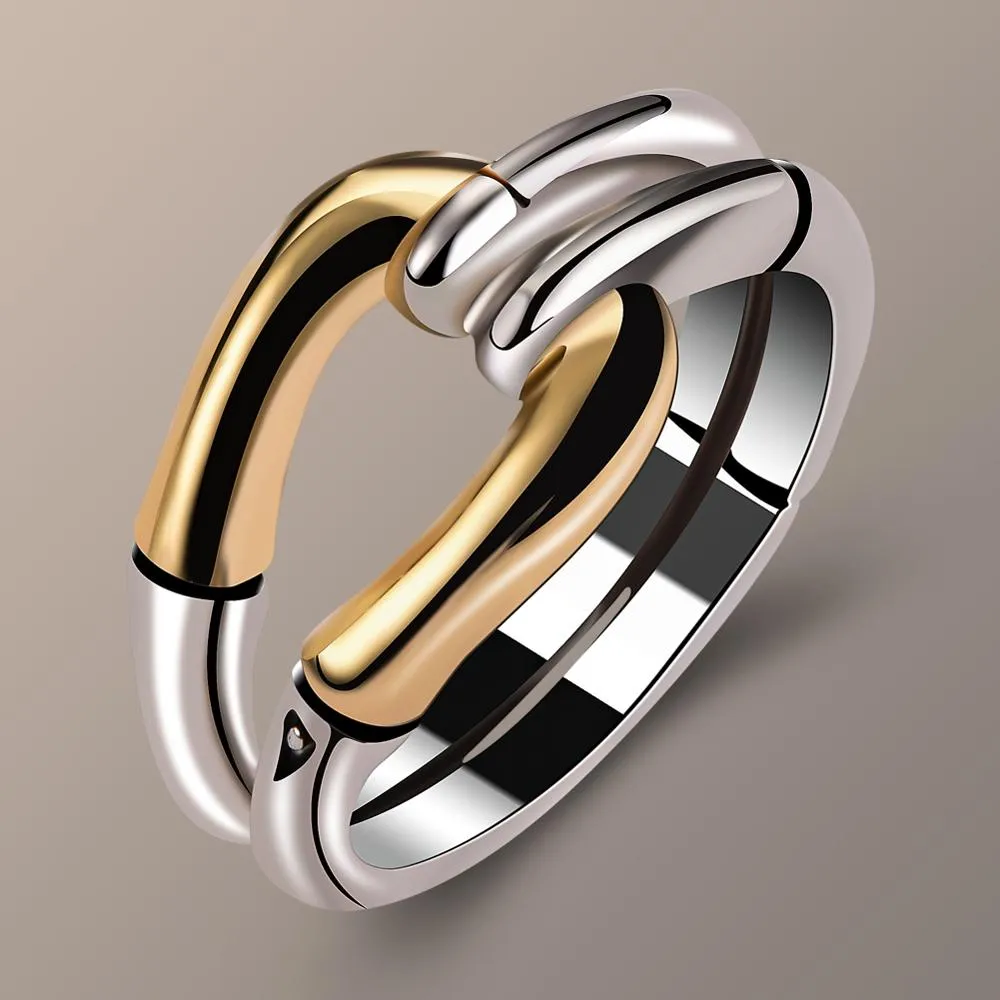 ビンテージスタイルの女性レディースシルバーゴールドリングレトロパンク小さな結婚式のバンドパーティー婚約指輪