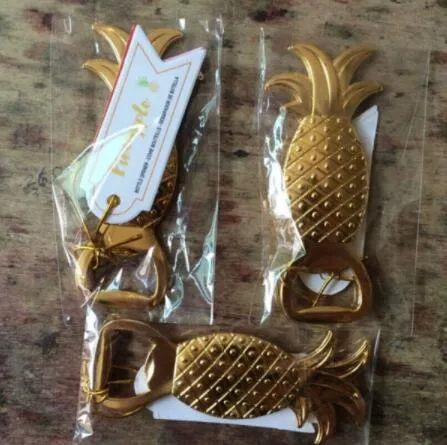 llot Nowe przybycie ślubne ślubne prezenty Prezenty Gold Pineapple Bottle Opener Party Favors Prezent 9078623
