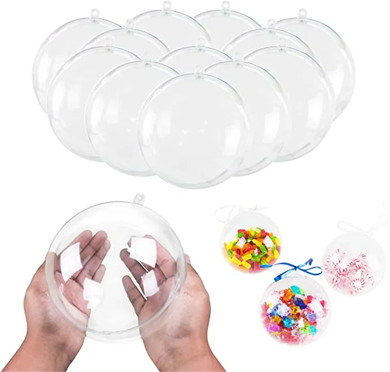 Clear Plastic Christmas Ball Ornaments Fillable Plastic Ball Ornaments ...