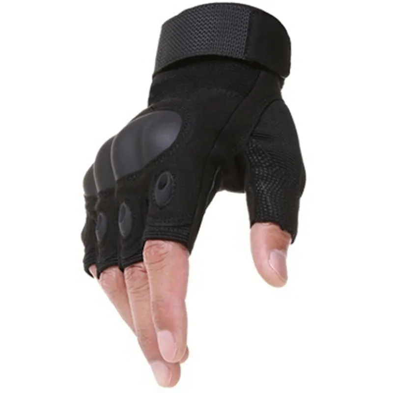 Sport outdoors Tactical Army Airsoft Shooting Bicycle Combat Fingerless Paintball Hard Carbon Knuckle Half Finger Cycling Gloves