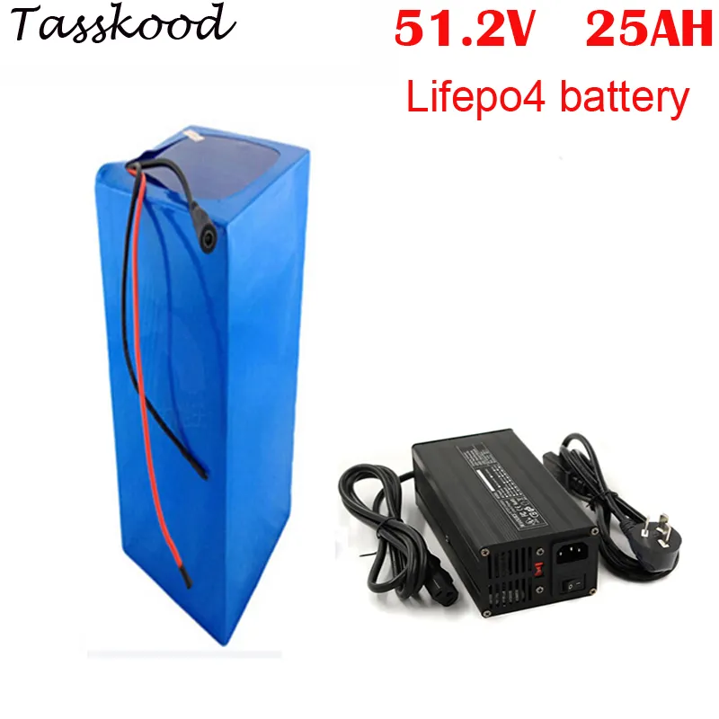 SEM Impostos LifePo4 51.2V 25ah 1500W Li Bateria Para 48 V Bafang 1000W 1500WイベイクスクーターEV + 5A Carregador