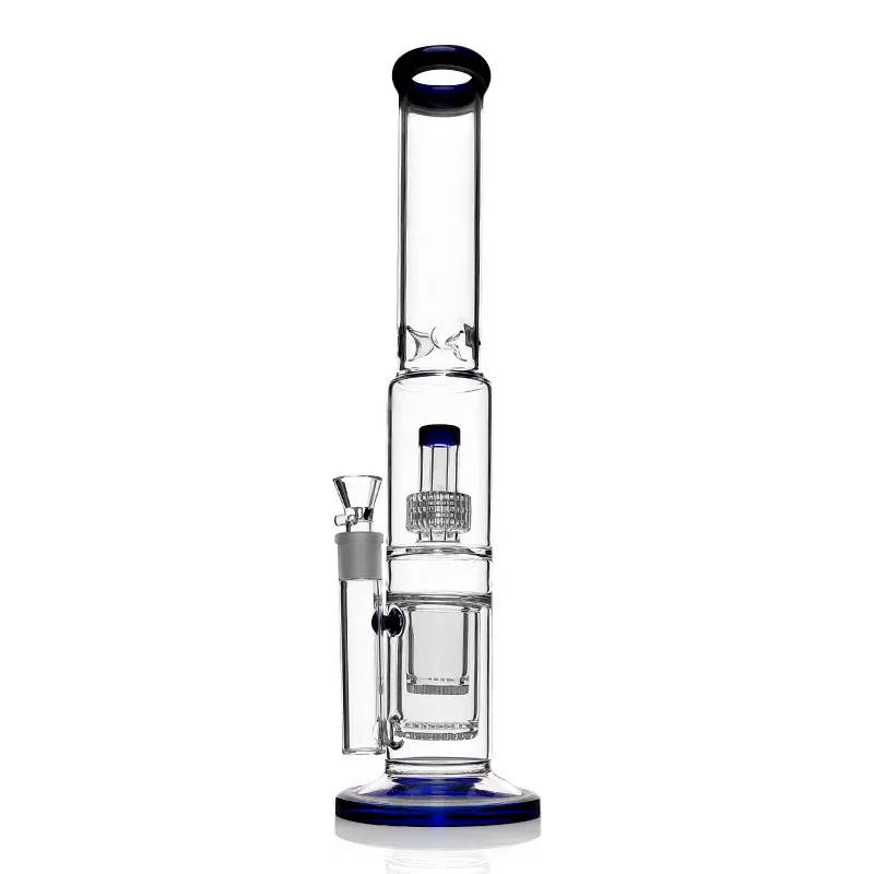 HOISHAH Glass Bong 45 cm Big Double Drzewo Kopuła Woda Rura 18mm Kobieta Puchar 17.7 "