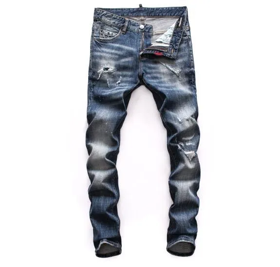 voordeel Zeep Jongleren Hot Selling! Mens Designer Jeans Denim Black Ripped Broek Beste Version  Fashion Skinny Broken Hole DSNH1