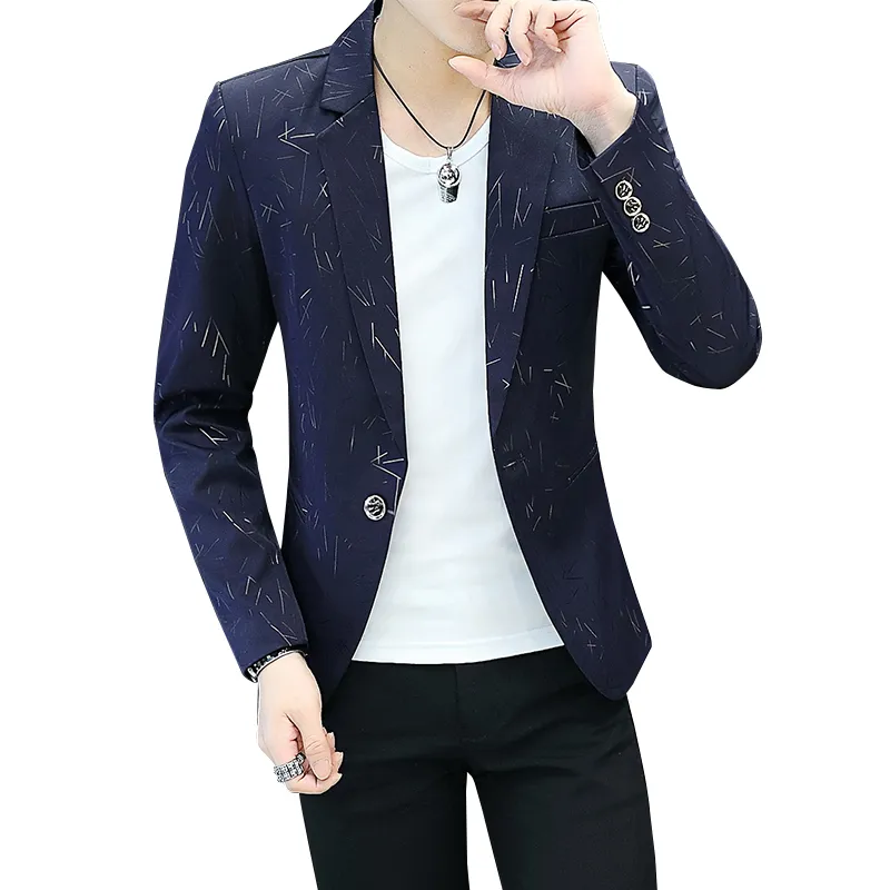 Blazers 2019 Spring and Autumn Summer Plus Velvet Thickening Casual Personality Fashion Small Suit Gilding Dress Suit Men s Jacket