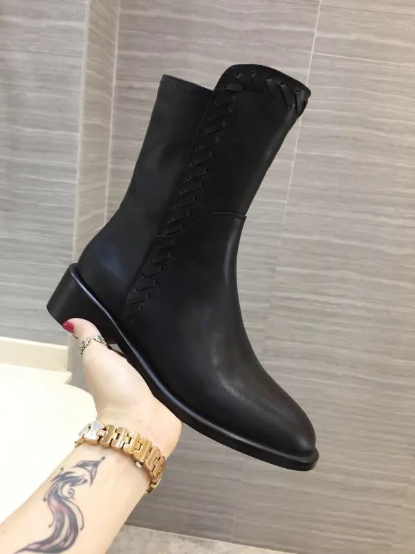 NEW hand made ladies Ankle boots 2019 Autumn Winter ladies shoes genuine leather ladies boots woman Knee Boots With shoe box US4-US10 41 EUR