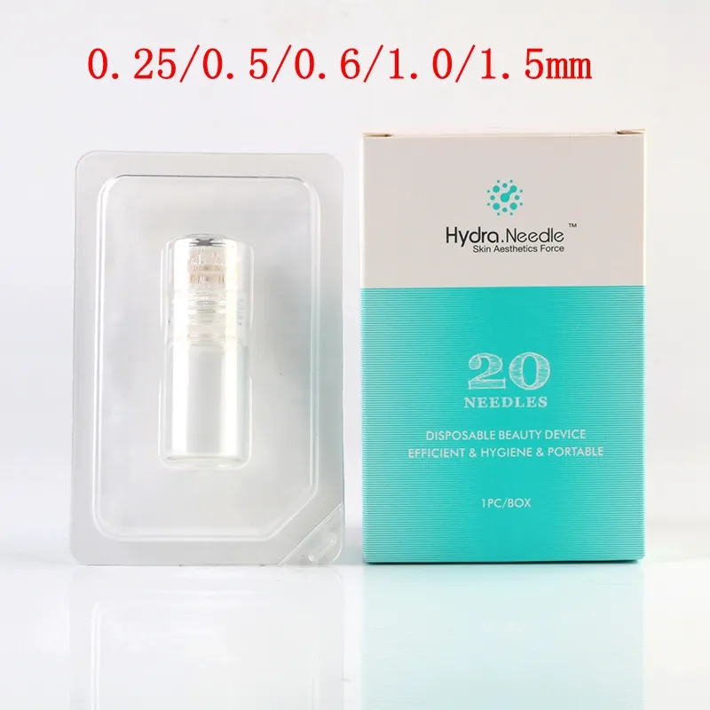 5PCS Hydra Naald 20 Aqua Micro Channel Mesotherapie titanium Gold Naald Fine Touch Systeem derma stempel Serum Applicator
