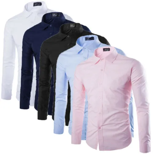 2020 neue Männer Casual Formal Shirts Slim Fit Shirt Top Langarm Business Arbeit Luxus Formale Shirts Größe M L XL XXL XXXL