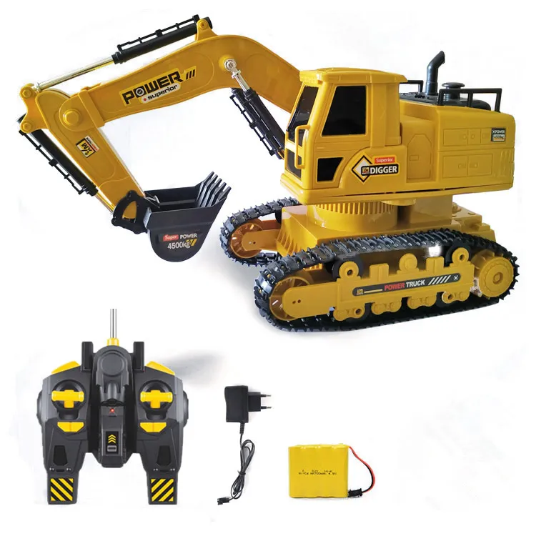 E2 Uzaktan Kumanda Excavator Digger Araba Boy Oyuncak, 2.4g 10 Kanal, 1:20 Ölçek, 360 °-Rotation, Ses Işıkları, Noel Çocuk Hediyesi, USEU