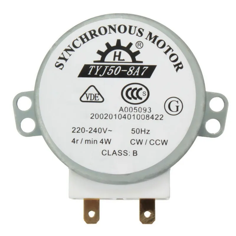 AC 220V-240V 50Hz CW/CCW Micro-ondes Platine Tournante Moteur Synchrone TYJ50-8A7 D Arbre 4 RPM VEJ20 P20