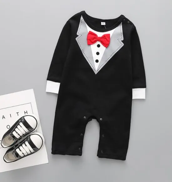 Baby Rompers Summer Baby boy Clothes kids Cartoon gentleman Clothes Newborn Baby Clothes Long Sleeve Infant Jumpsuits