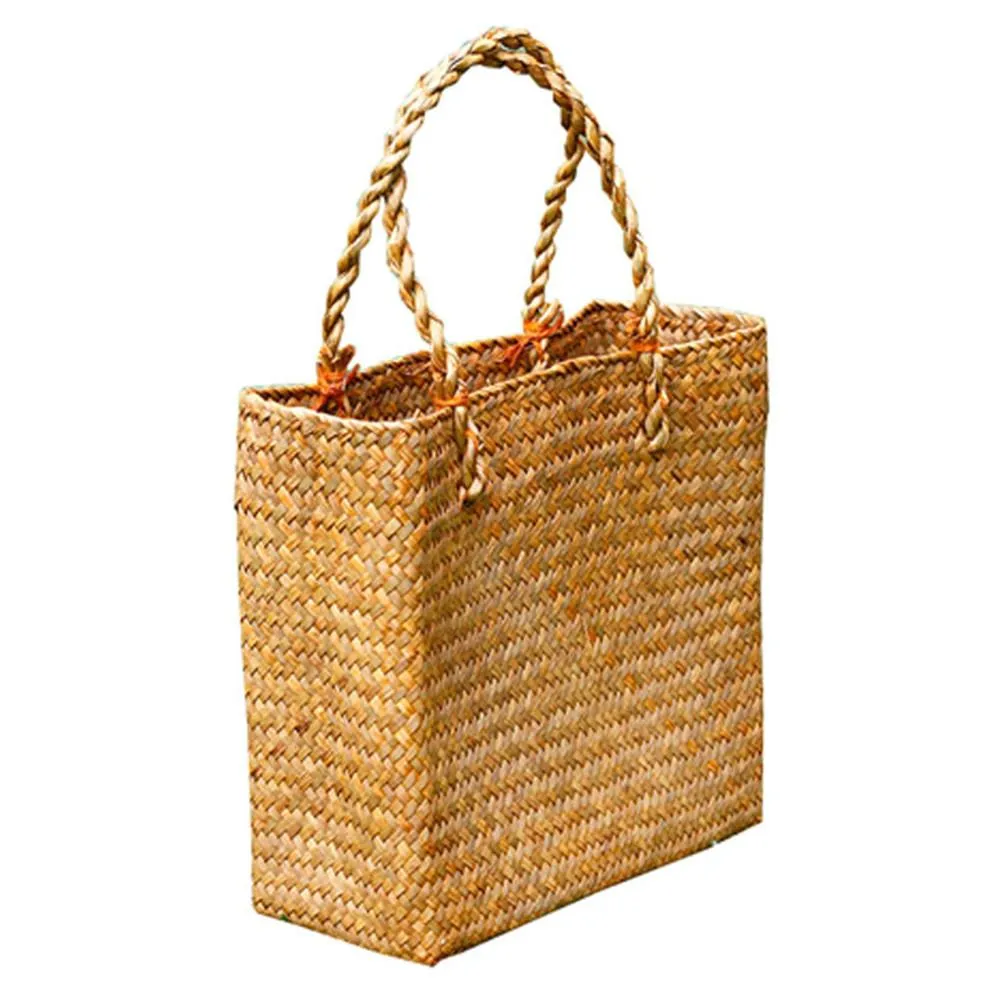 Sagna Con Spalla Con Spalla Di Paglia |Tote Spiaggia Di Grande Capacà | Borsa Casual Estiva Da 20,98 € | DHgate