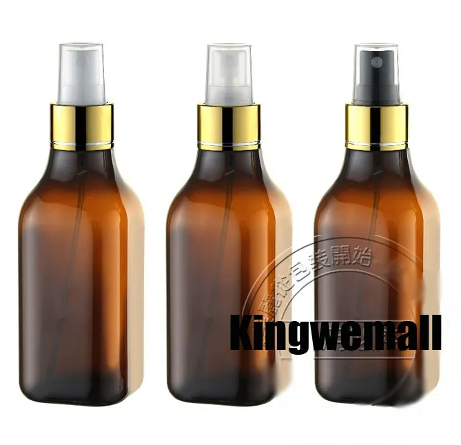 300pcs/lot 200ml Amber Portable Aftershave/ Makeup/ Perfume Empty Bottle Spray Atomizer with gold lids