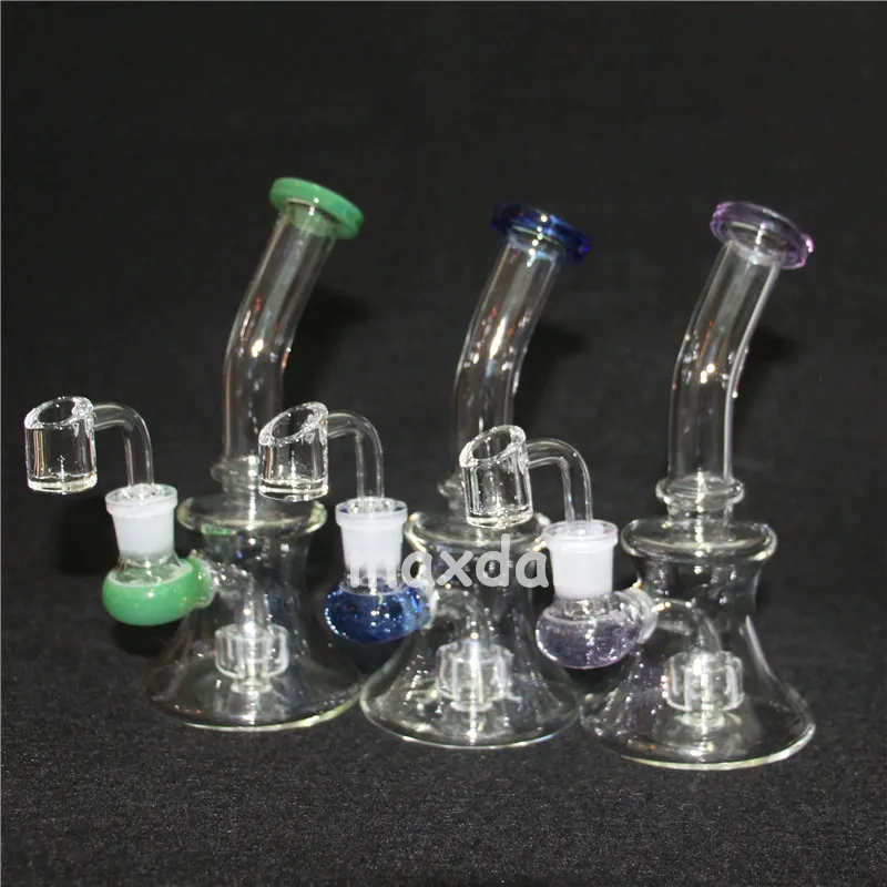 nargile cam bong yağ teçhizatı bongs kadın 14.5mm dab teçhizatları silikon su borusu için kuvars banger