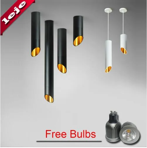 Free bulb 60mm LED Ceiling light Cord lamps GU10 7W Kitchen Company Table Pipe Tube Lamp Dining Room Bar Counter Shop