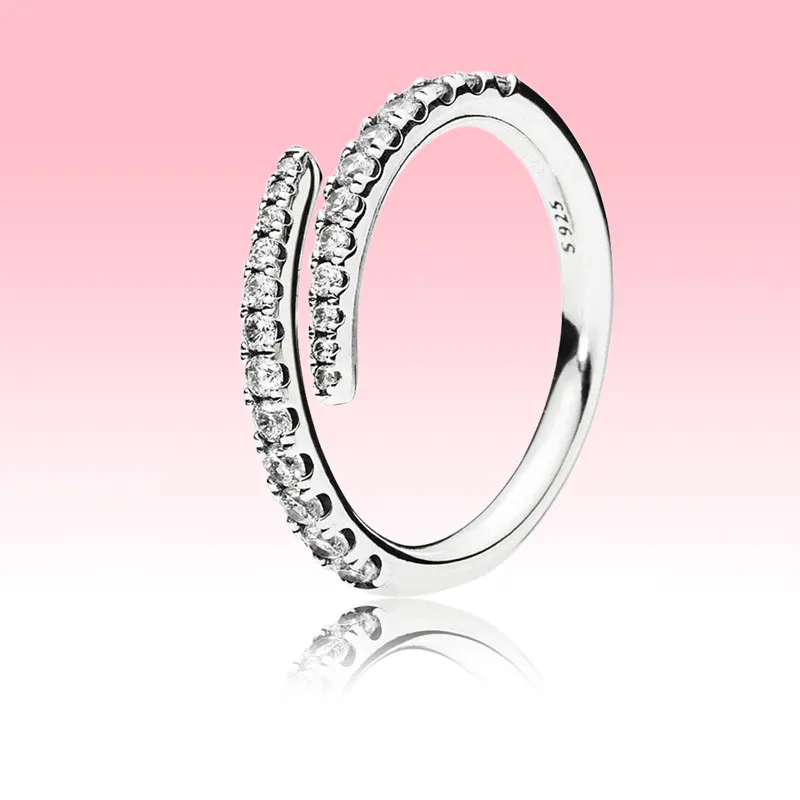 NEW Lines of Sparkle Ring CZ бриллиантовые открытые кольца Женские украшения для Pandora Стерлингового серебра 925 пробы Обручальное кольцо с оригинальной коробкой