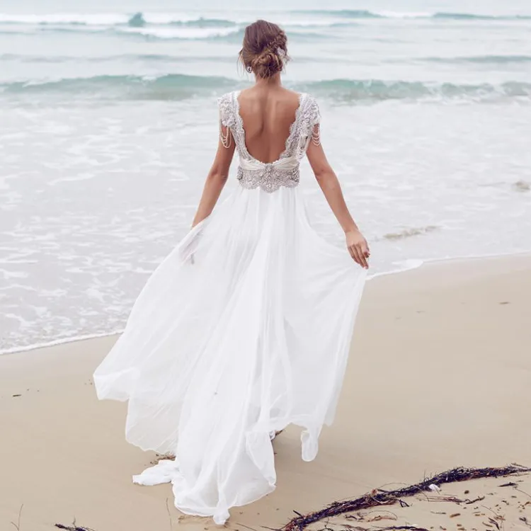 51 Beach Wedding Dresses Perfect For Destination Weddings | Beach wedding  dress, Online wedding dress, Dream wedding dresses