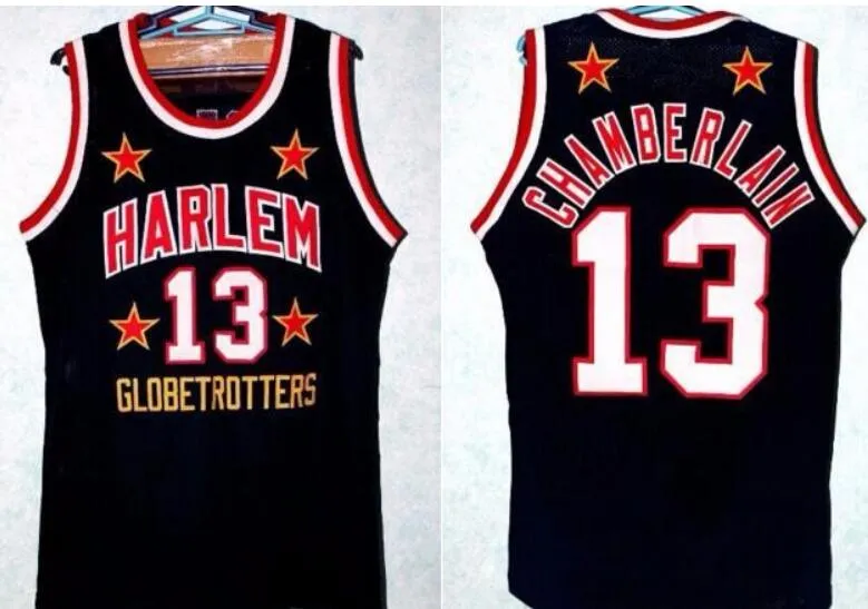 Custom Men Youth Dames Vintage Zeldzaam Wilt Chamberlain Harlem Globetrotters Basketbal Jersey Size S-4XL of Custom Any Name of Number Jersey