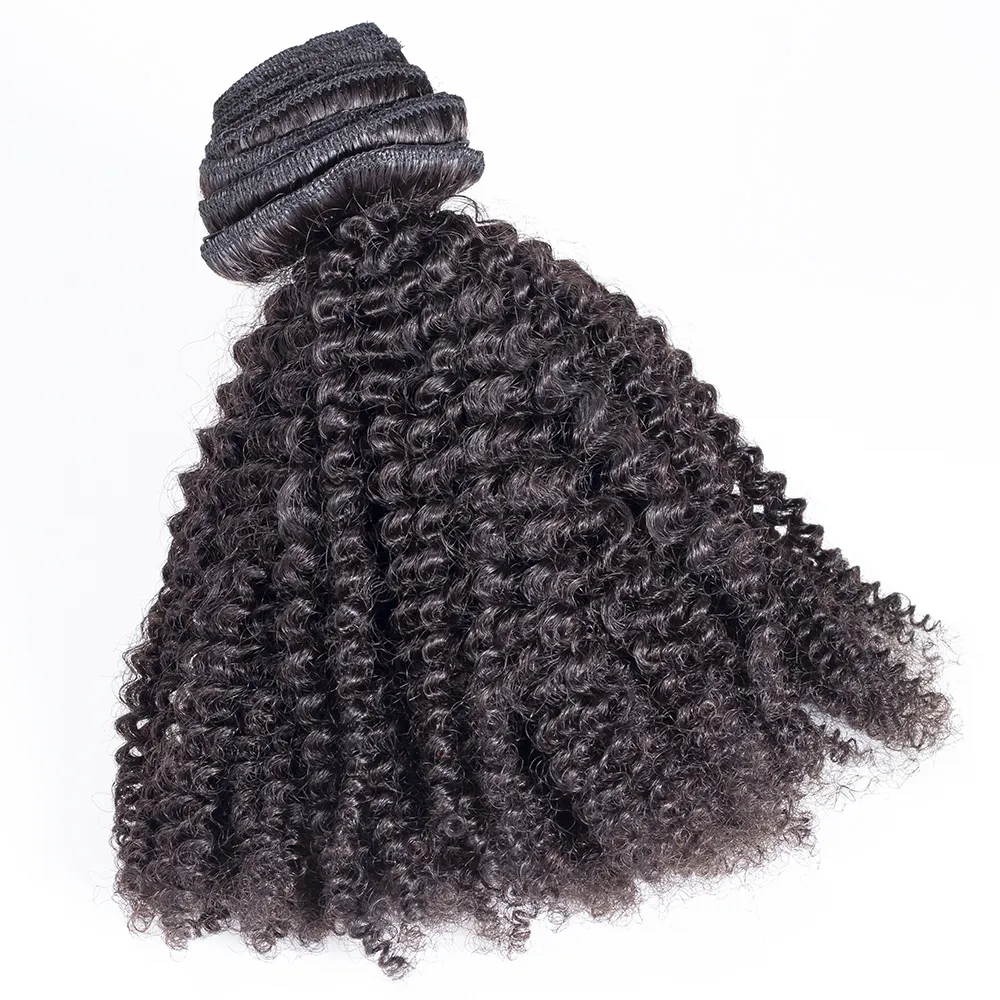 Vierge péruvienne naturelle 12 à 26 pouces 100g 120g 140g 160g Afro Kinky Curly 4A Extension de cheveux humains Clip in