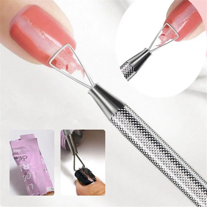 1 Sztuk Ze Stali Nierdzewnej Skórek Nail Pusher Nail Art UV Remover Manicure Pedicure Pielęgnacja Ustawia Narzędzia Pchaczeniowe