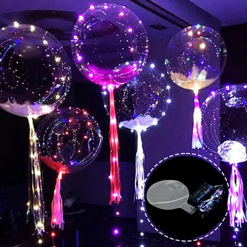 Bobo Balon LED Çizgi Dize Sopa Dalga Topu Balon Işık Yukarı Noel Cadılar Bayramı Düğün Doğum Günü Ev Partisi Dekorasyon DBC VT0519