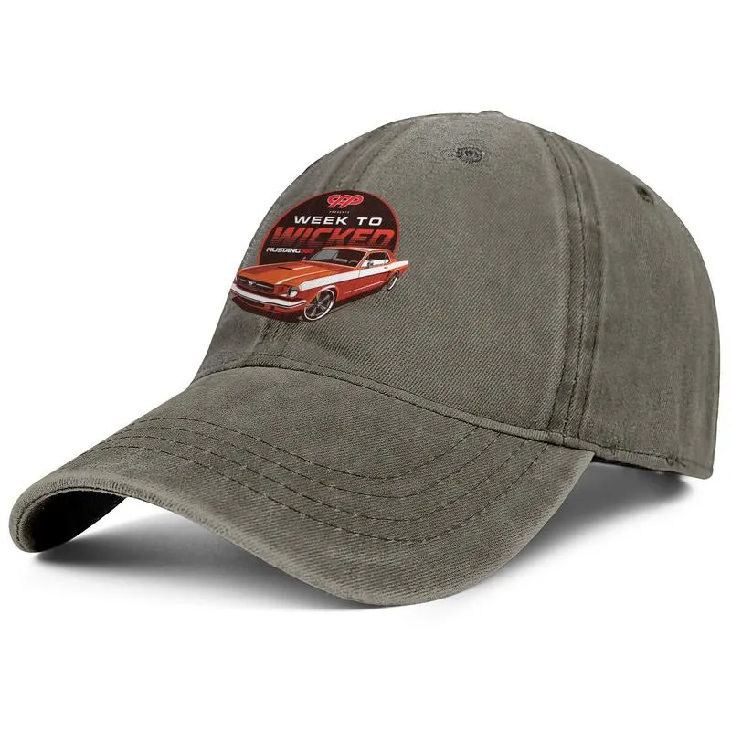 Стильная неделя Wicked 1966 года Ford Mustang Unisex Denim Baseball Cap.