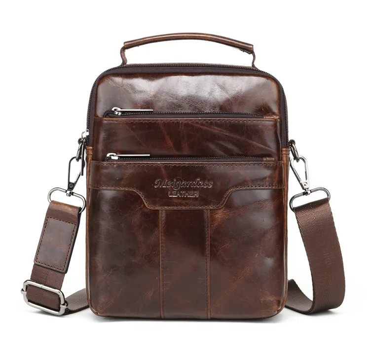MEIGARDASS New Style Male Genuine Leather Handbag Man Bag