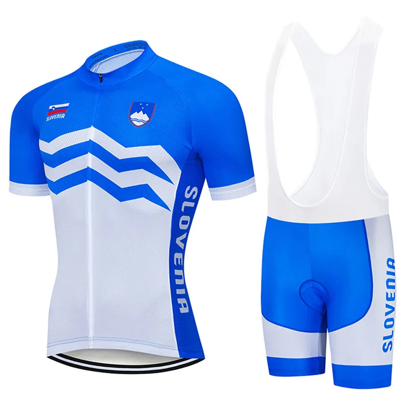 Moxilyn 2020 팀 슬로베니아 사이클링 저지 9D 턱받이 세트 MTB 자전거 의류 통기성 자전거 의류 남자 짧은 타이츠 Culotte