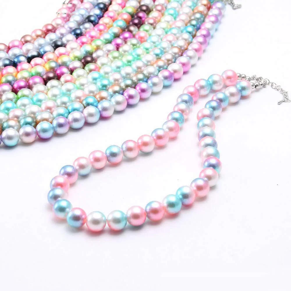 Neue Arrivel Mode Magic Pearl Kid Chunky Halskette Mädchen Perle Bubblegum Perlen Chunky Halskette Schmuck für Kinder