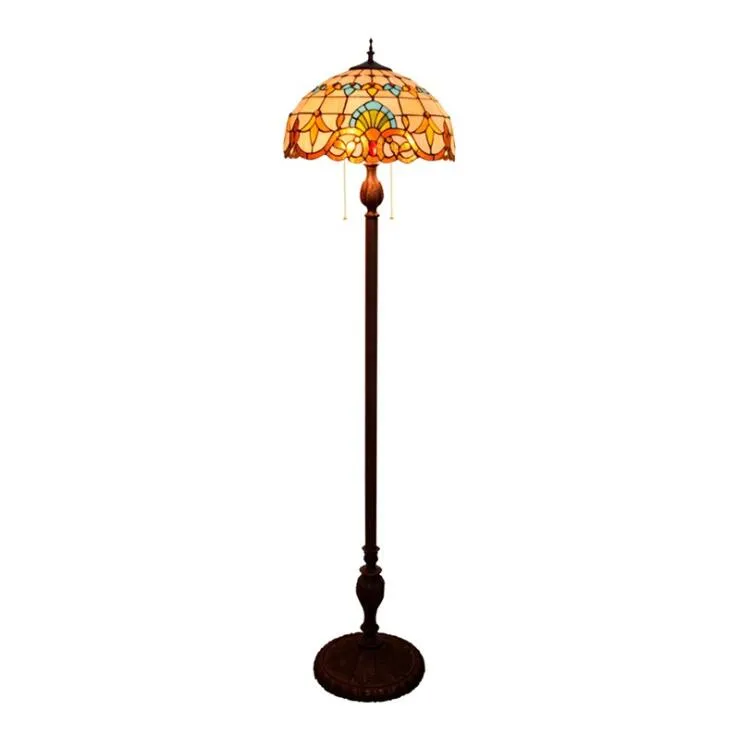 Tiffany Floor Lamps Tiffany-Style Light Baroque Retro Flower Floor Lamp Bedroom Living Room Study Room Floor Light