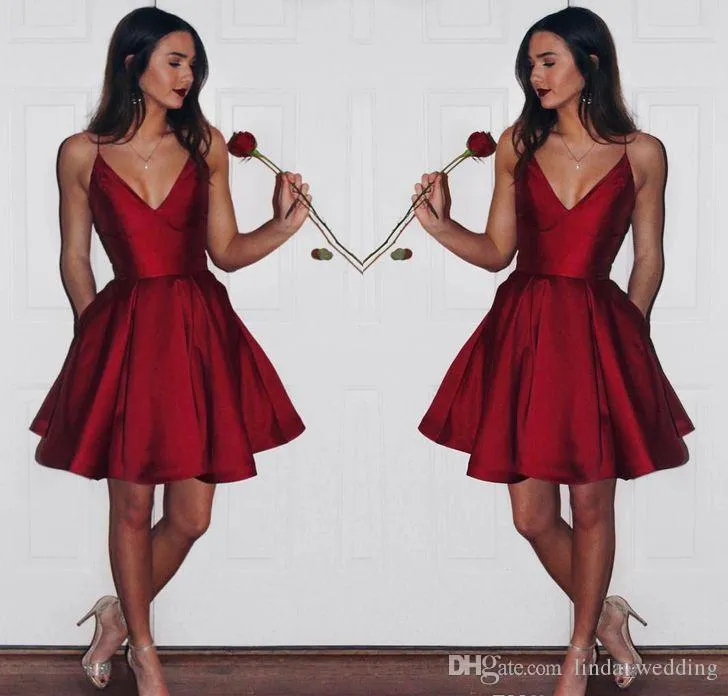 2019 Newest Cheap Short Ruby Homecoming Dress Vintage A Line Ruffles Juniors Sweet 15 Graduation Cocktail Party Dress Plus Size Custom Made