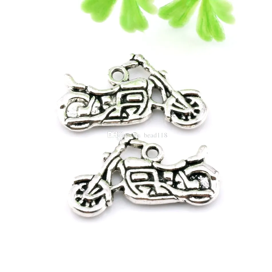 100 stks / partijen legering motorfiets charms hangers voor sieraden maken armband ketting DIY accessoires 24x14mm