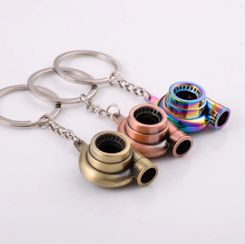 Turbo Keychain Automobile Modification Turbocharger Engine Shaped Metal Key Chain Car Keying Holder Car Styling Decoration Gift DHL