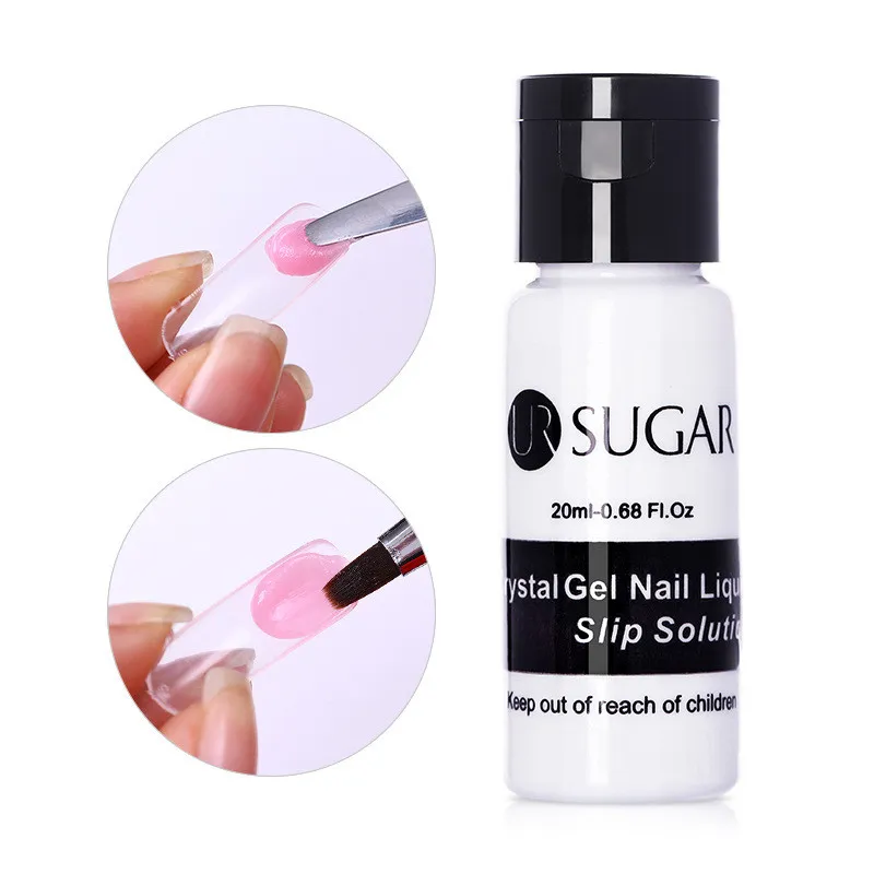 Ur suiker 20 ml poly polish gel vloeistof slip oplossing nagelvernis voor acryl builder extension gel manicure glijdt poly uv gel 12 stks
