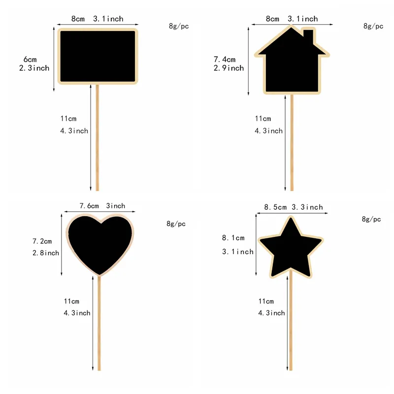 Star House Heart Shaped Chalkboard Sign Mini Wooden Blackboard Signs Garden Flowers Plants Tags Message Board Home Decoration DBC BH3666