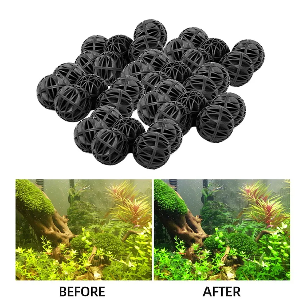 20-100 stks 18 mm aquarium filter bio ballen nat droge bus filters media vissen tank biologische bal