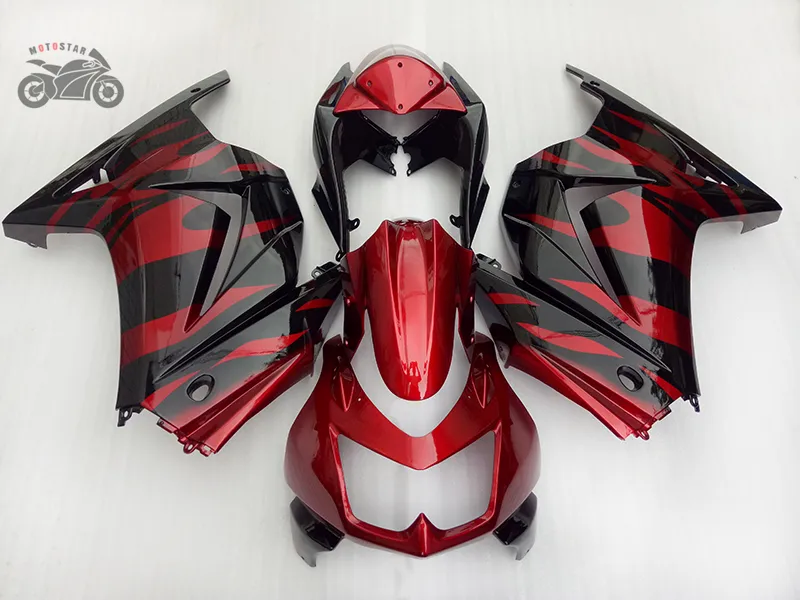 Dostosuj Wtrysk Chińskich Łóżka Zestaw do Kawasaki Ninja 250R 2008-2014 Red Flames Motorcycle ABS Fairing Zestawy ZXR250 EX250 08-14 AB25