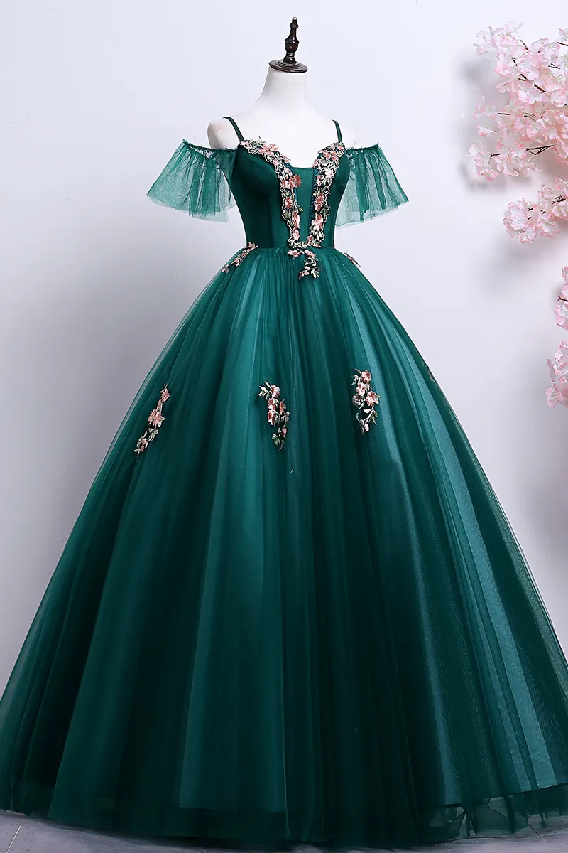 Dark green medieval dress sale