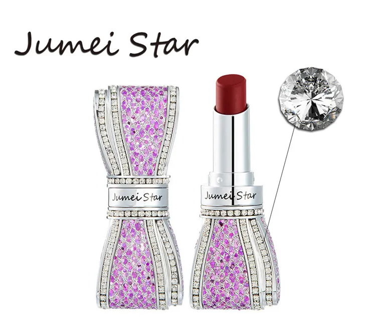 DHL Gratis Jumei Star Bow Diamond Matte läppstift varar och bleknar 8 färger