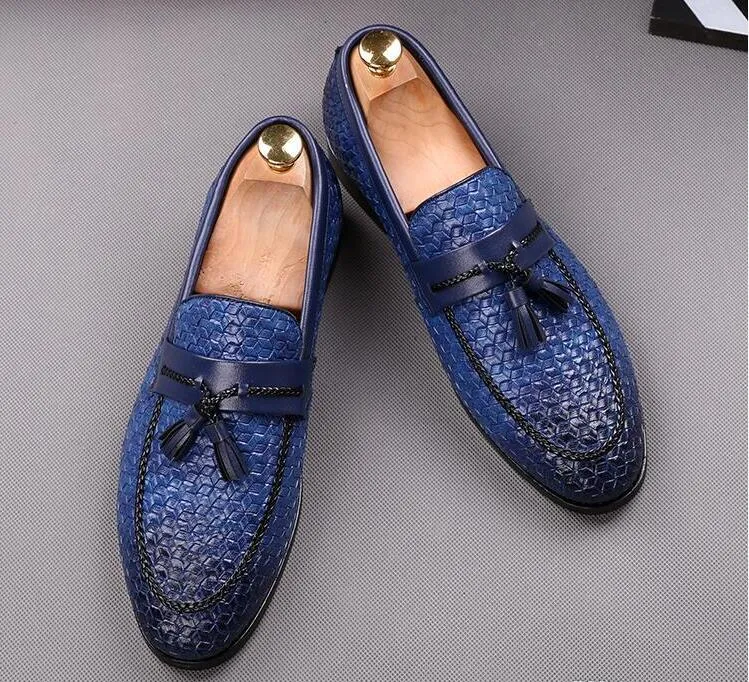 Mäns Klänning Skor Äkta Läder Casual Körning Oxfords Flats Skor Mens Tassel Loafers Moccasins Italienska Skor För Män