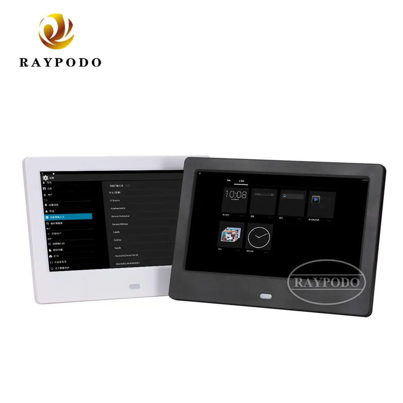 Raypodo 7 polegadas 1024 * 600 resolução de tela de toque wi-fi Mini Digital Photo Frame Com suporte de parede