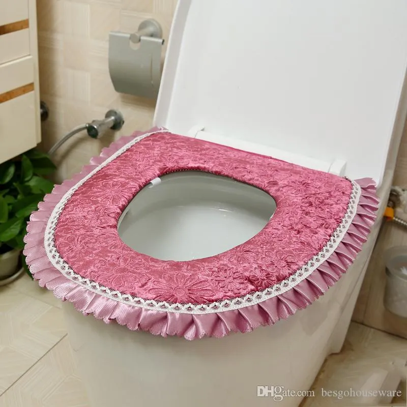 em forma de S autoclismo assento Pads confortável WC Grosso Warmer macia impermeável Toilet Seat capa de almofada de Banho Pedestal Pan Pads BH321