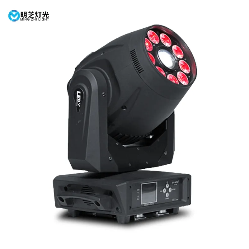 MH4 Disko 120 W LED Spot + 9X 12 W Yıkama RGBWA + UV 6in1 LED'ler Düşük Tüketim DMX Hareketli Kafa Sahne Aydınlatma Ekipmanları