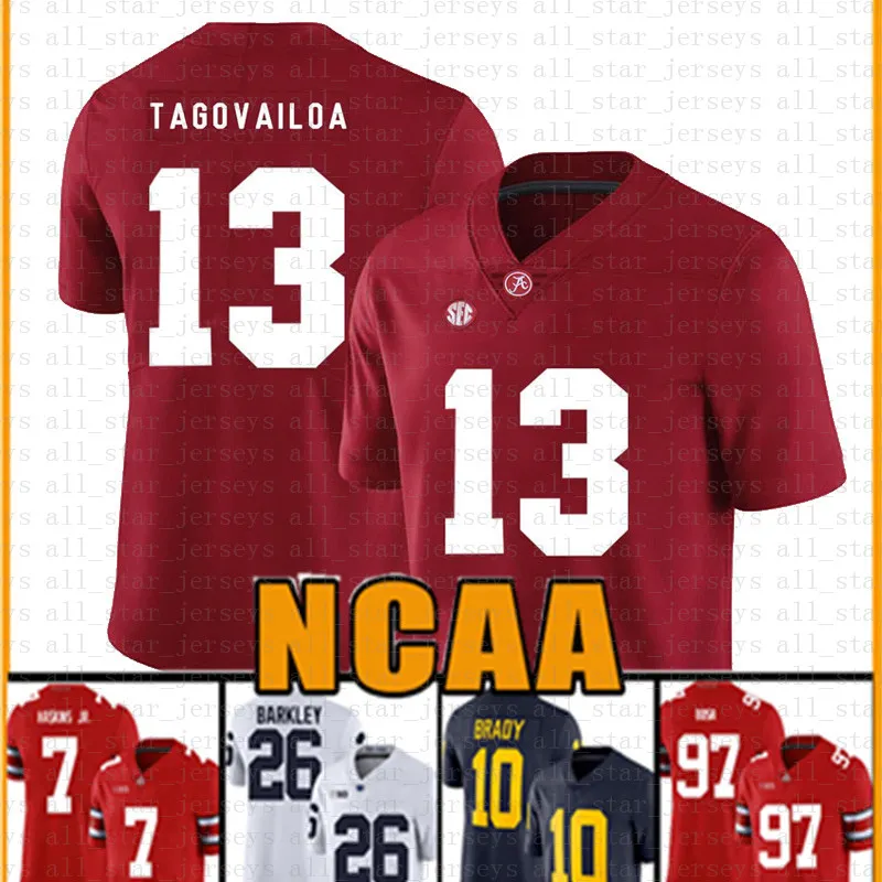 Alabama Crimson Tide 13 Tua Tagovailoa American football Jersey 10 Tom Brady 26 Saquon Barkley 97 Nick Bosa Jerseys heren