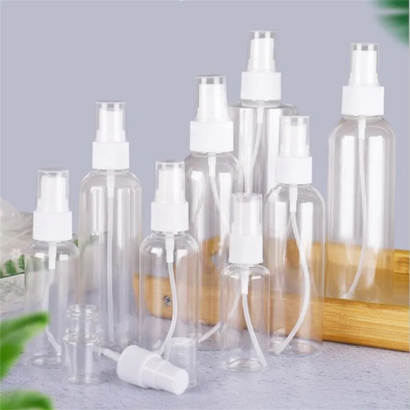 10ml 20ml 30ml 50ml 60ml 80ml 100ml Bottiglia spray per nebulizzazione fine ricaricabile Bottiglie per spruzzatore di profumo Contenitore per pompa in PET cosmetico vuoto