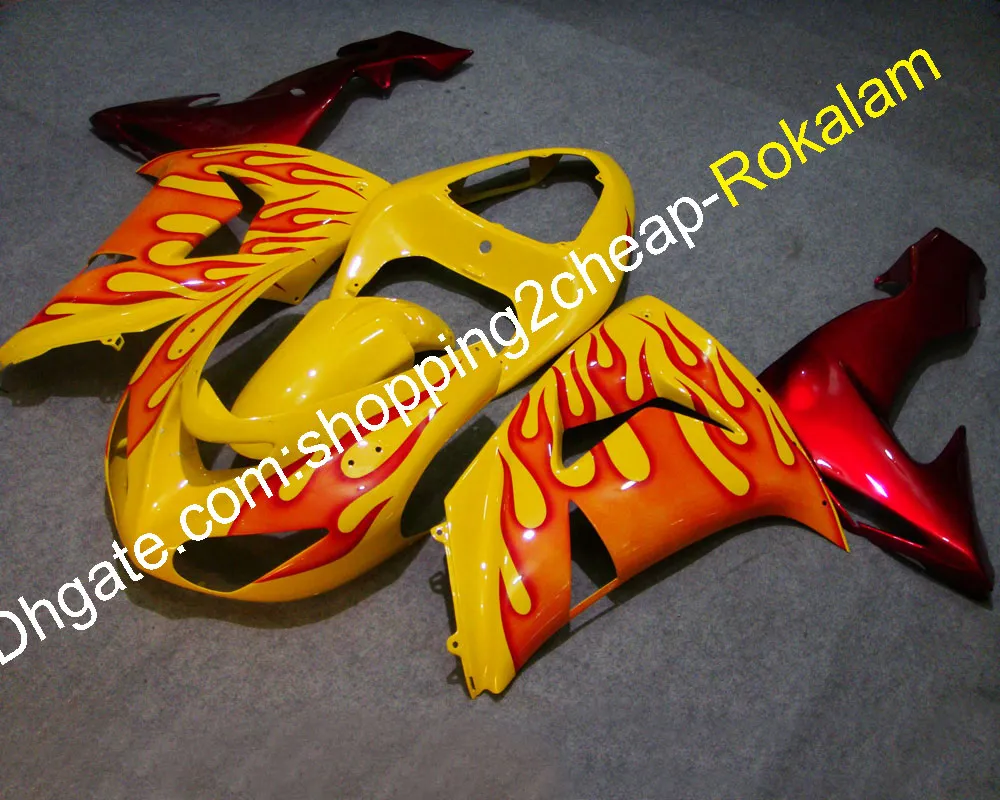 2006 2007 ZX10R Популярные обтекатели Fit для Kawasaki ZX-10R 06 07 ZX 10R Red Flame Heelly Custom Cartining Set (литье под давлением)