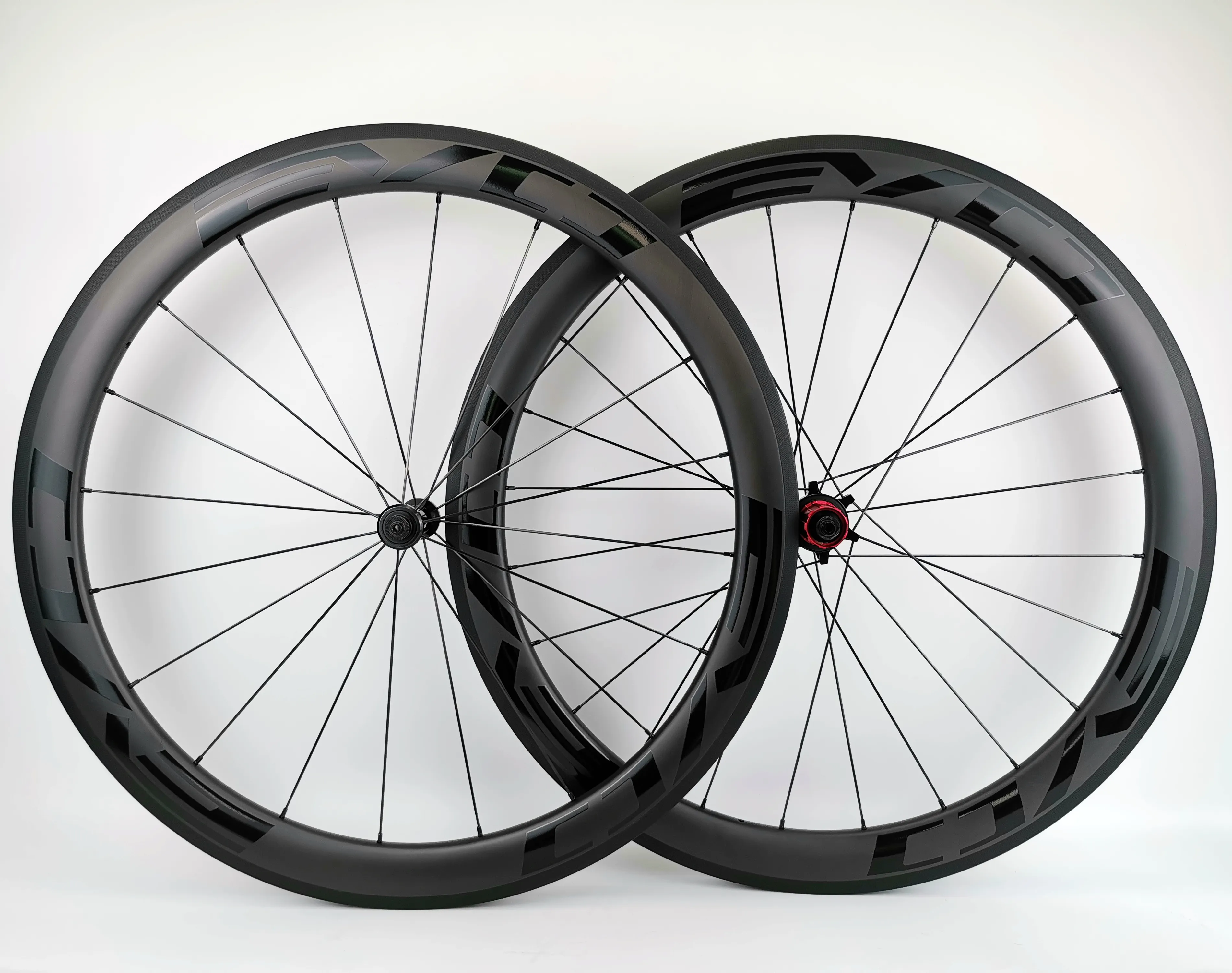 Pieno ruote in carbonio profondità 50 millimetri di larghezza 25 millimetri di carbonio della bici del carbonio della strada wheelset clincher / wheelset tubolare con EVO decalcomanie nere