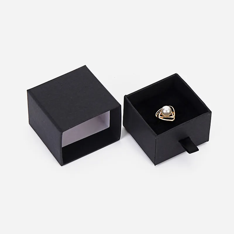 DDisplayEstilo Clássico Preto Conjunto de Jóias Caixa Anel de Casamento Colar Pacote de Presente Brinco Studs Embalagem Pulseira Gaveta Bo255T