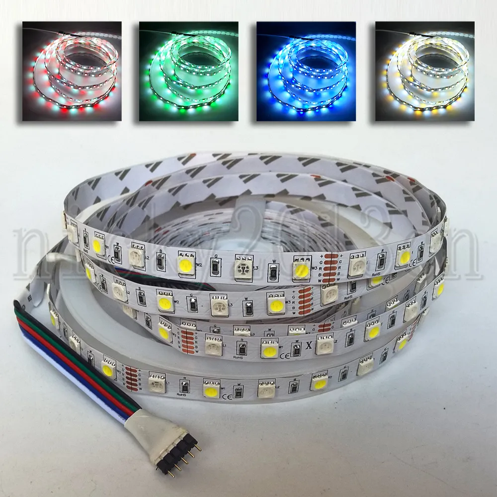 12V 5050 RGBW RGBWW LED FLEXIBLE RIT LIGHT TAPE RIBBON CCT String Non Waterproof Indoor 60LEDS/M Multiple Color Changing RGB White Warm