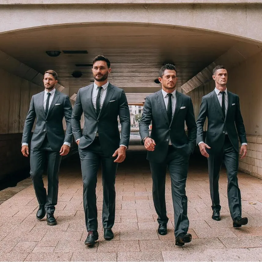 Doskonały Najlepszy Mężczyzna Formalne Ślub Smokingi Groomsmen Garnitury 2019 Nowa Moda 2 Sztuk Męskie Formalne Tuxedos Garnitury Mężczyzna Biznes Garnitury