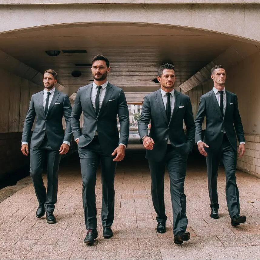 Uitstekend Beste Man Formele Bruiloft Tuxedos GroomsMen Suits 2019 Nieuwe Mode 2 Stuks Heren Formele Tuxedos Pakken Zakenman Past